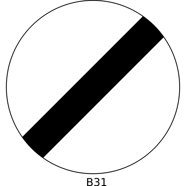 SVG End of all restrictions traffic order sign vector drawing