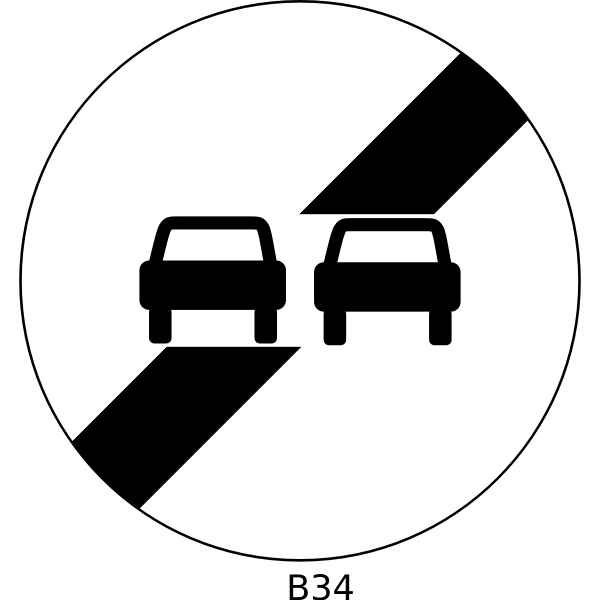 SVG End of overtaking ban traffic order sign vector illustration