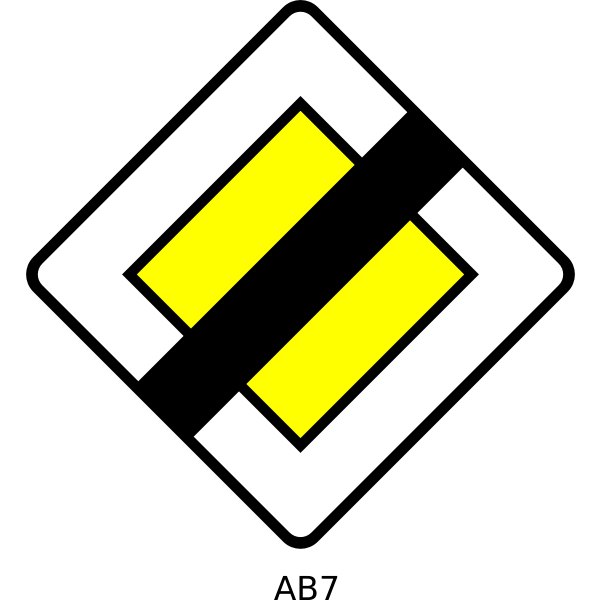 SVG End of road with priority traffic information sign vector illustration