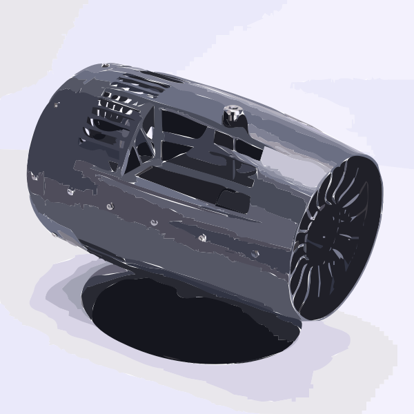 SVG engine fan diagonal grey