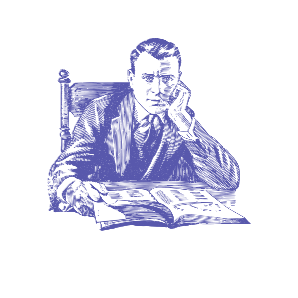 SVG Enigmatic man with book