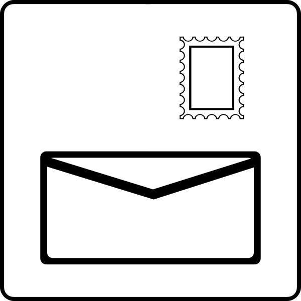 SVG Envelope wirh stamp icon vector image