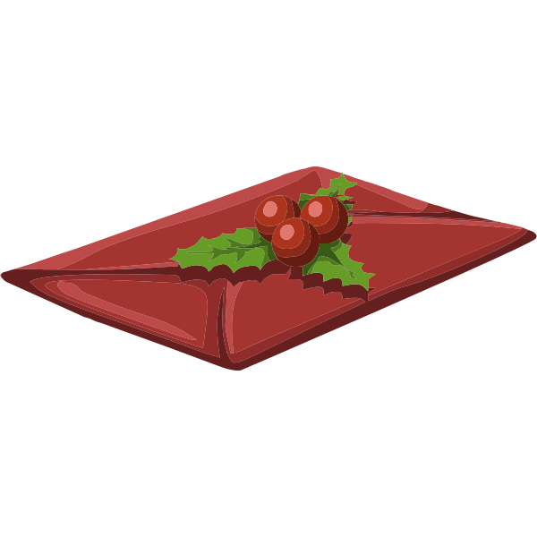 SVG Envelope with mistletoe vector clip art