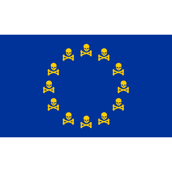 SVG EU flag with skull and crossbones