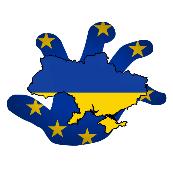SVG EU grabbing Ukraine vector illustration