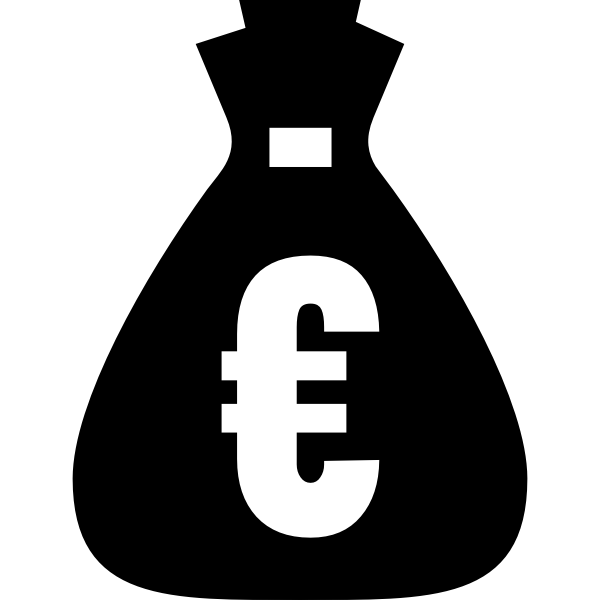 SVG Euro money bag vector