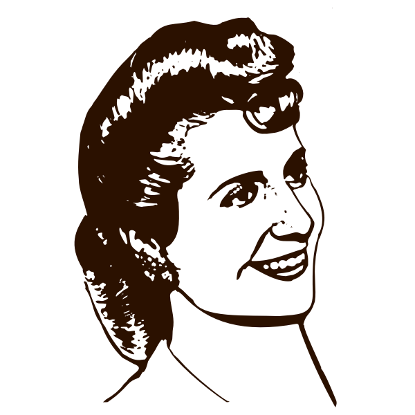 SVG Eva Peron portrait vector drawing