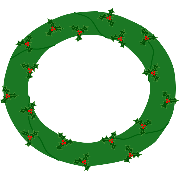 SVG Evergreen wreath with berries vector image