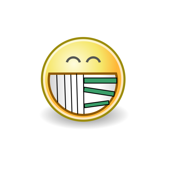 SVG Evil smiley with piano teeth vector drawing