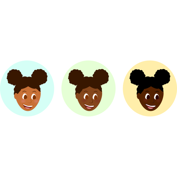 SVG Excited kid039s faces