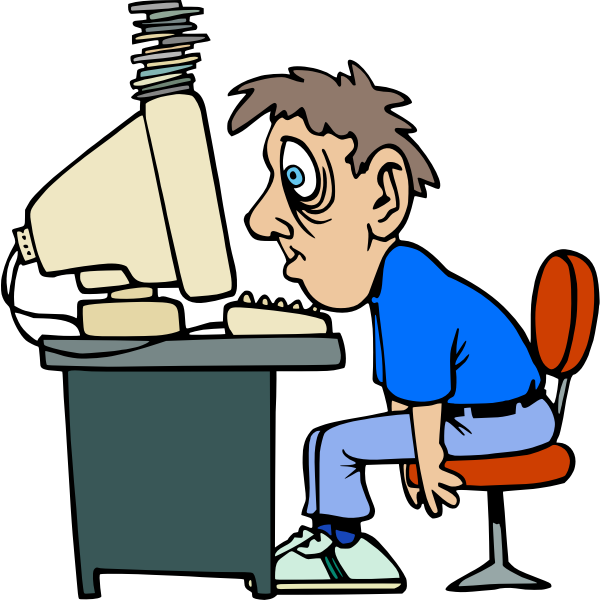 SVG Exhausted Computer User
