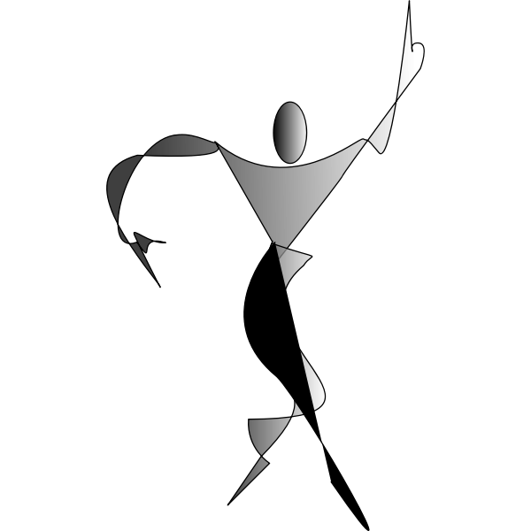 SVG exltxgtpressionist silhouette of dancing woman vector clip art