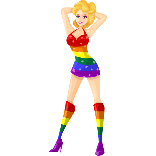 SVG Exotic dancer in LGBT colors