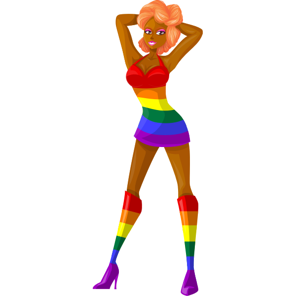SVG Exotic danseuse in LGBT colors