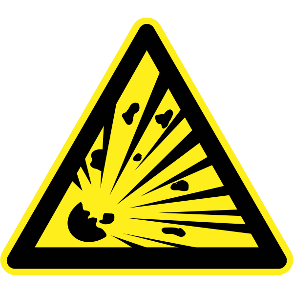 SVG Explosives hazard warning sign vector image