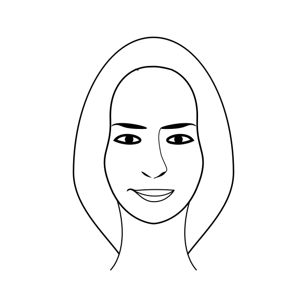 SVG Face of a female person with long hair vector clip art