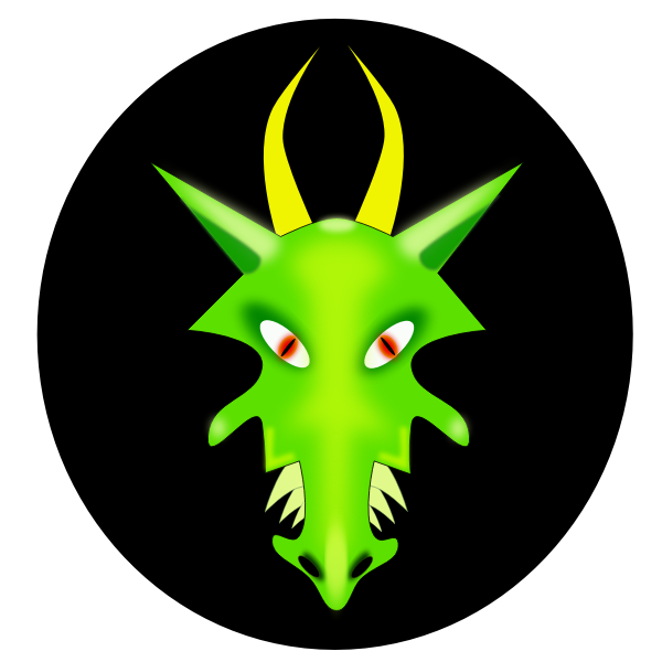 SVG Face of a Green Dragon
