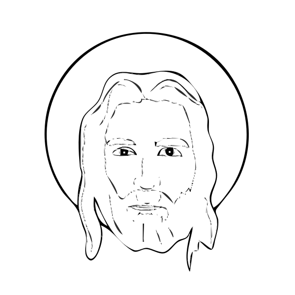 SVG Face of Christ pencil drawing