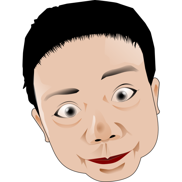 SVG Face of man with black hair