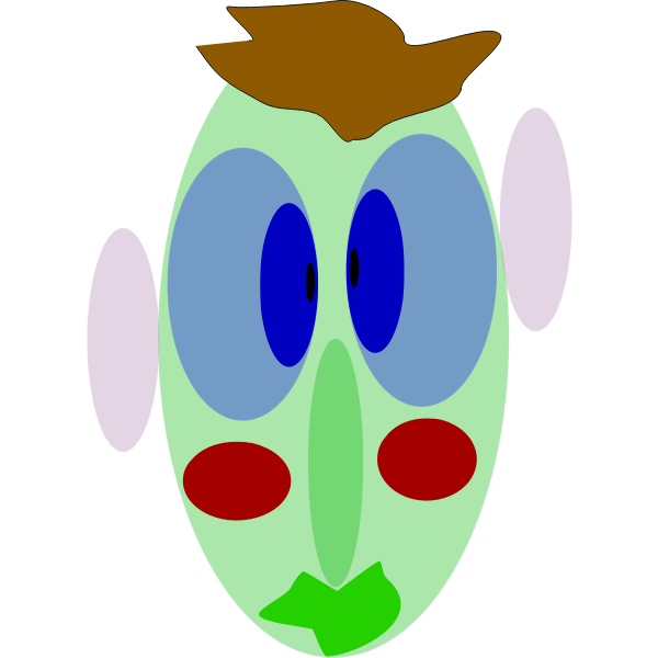 SVG Face With Eyes Ears Little Hair