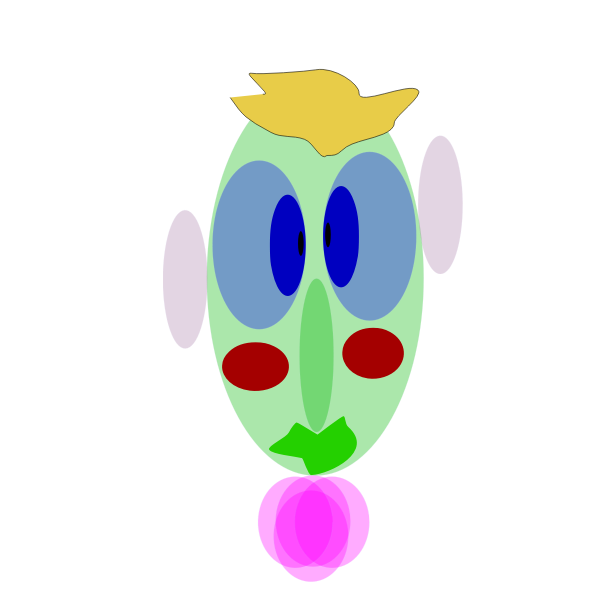 SVG Face With Eyes Ears Little Hair Neck Tie