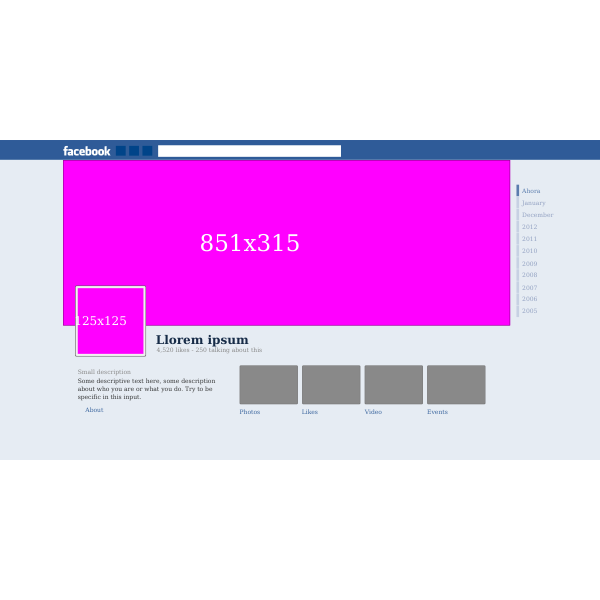 SVG Facebook cover page template vector clip art