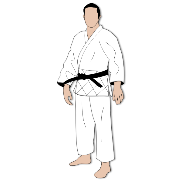 SVG Faceless man in kimono vector drawing