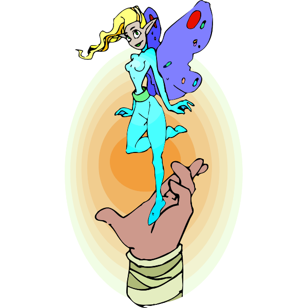 SVG Fairy on a hand