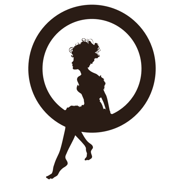SVG Fairy Sitting In Circle Silhouette
