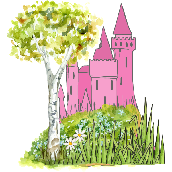 SVG Fairy tale castle in nature