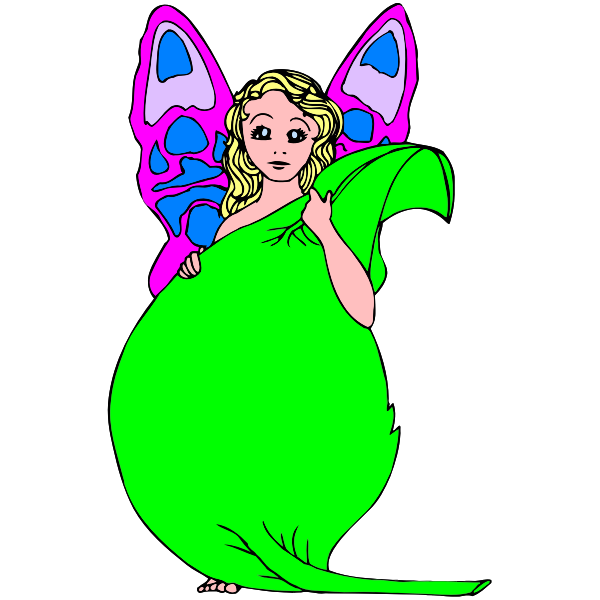 SVG Fairy with leaf