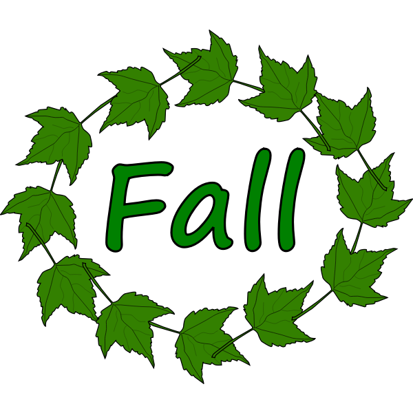 SVG Fall green leaves vector image