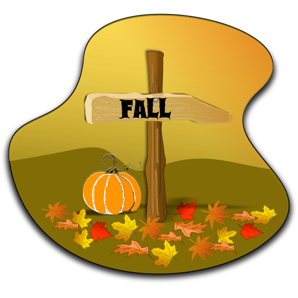 SVG Fall landscape vector drawing