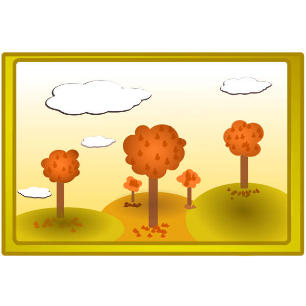 SVG Fall nature landscape vector illustration