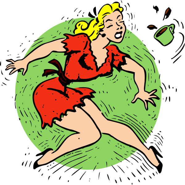 SVG Falling lady with coffee mug