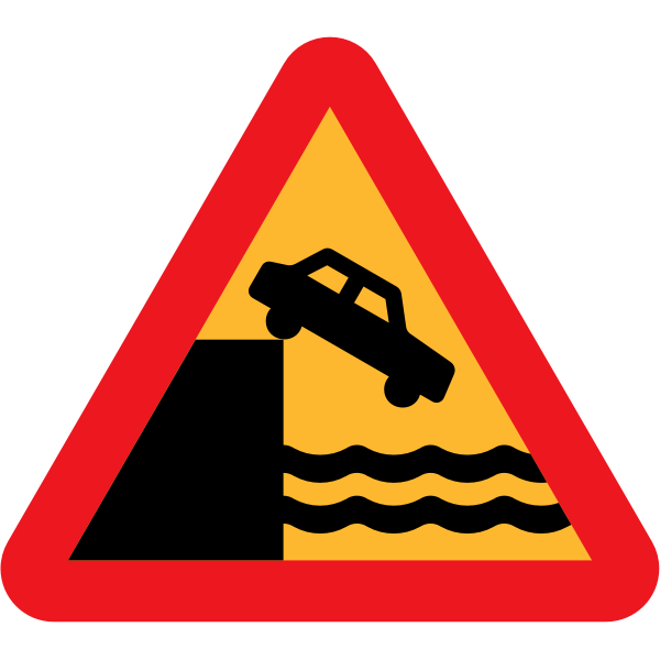 SVG Falling off the cliff vector sign