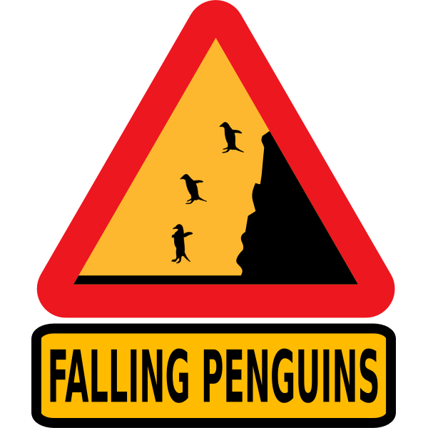 SVG Falling penguins warning