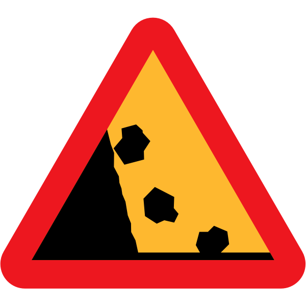 SVG Falling Rocks Vector Road Sign