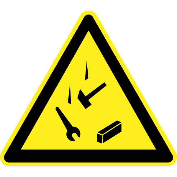 SVG Falling tools hazard warning sign vector image