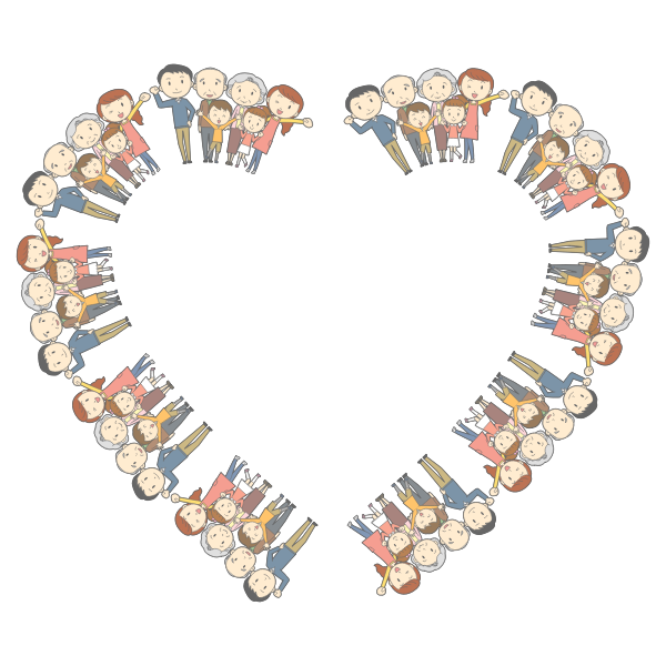 SVG Family heart frame