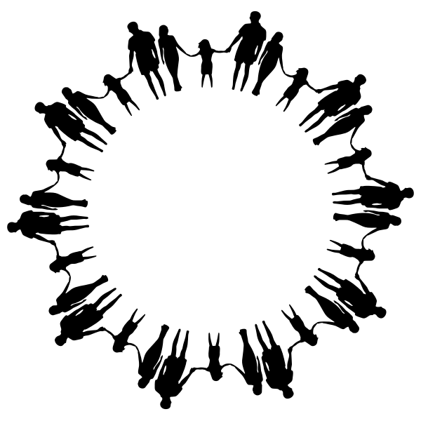 SVG Family holding hands in circle