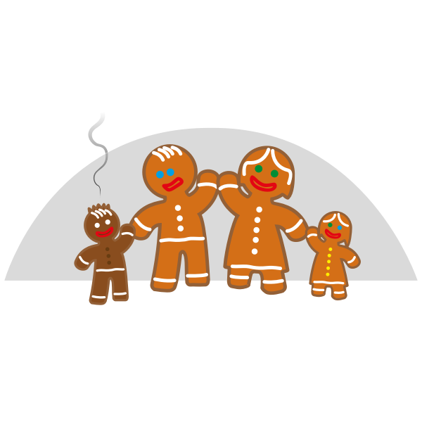 SVG Family life of the gingerbread man