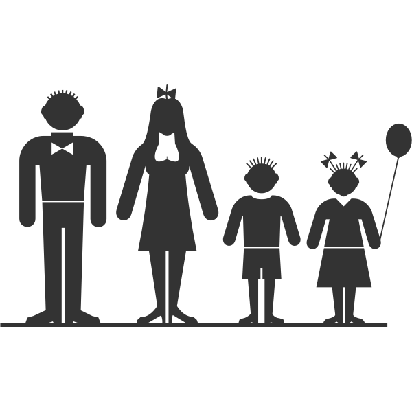 SVG Family of four members vector clip art