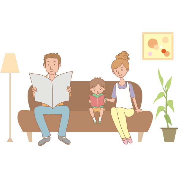 SVG Family on sofa