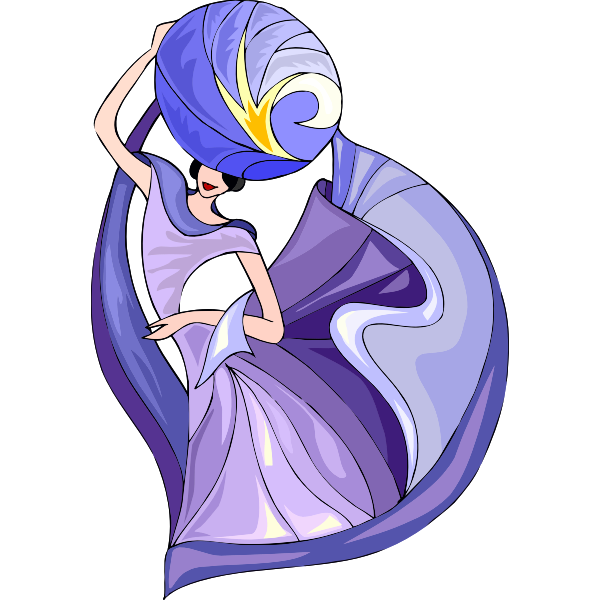 SVG Fancy model in violet dress