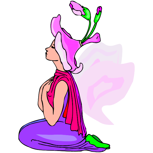 SVG Fantasy girl praying