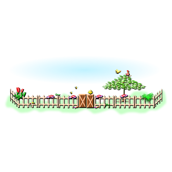 SVG Farm with wooden fence