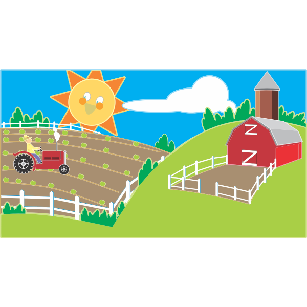 SVG Farmer with tractor