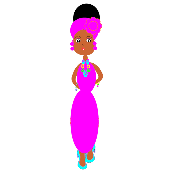 SVG Fashionable black woman