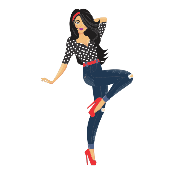 SVG Fashionable woman